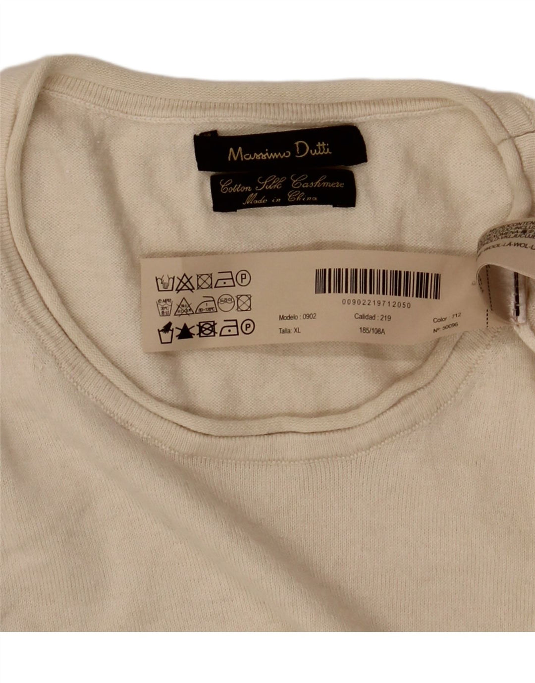 Massimo Dutti Top da donna a maniche lunghe UK 18 XL Cotone beige
