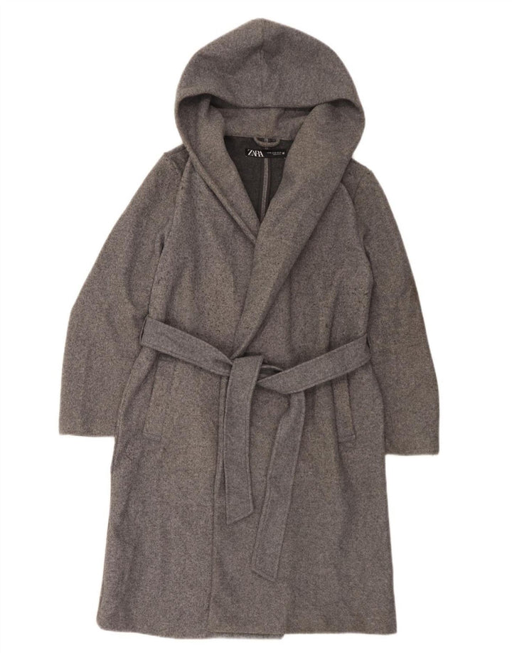 Cappotto oversize con cappuccio da donna Zara UK 6 XS poliestere grigio