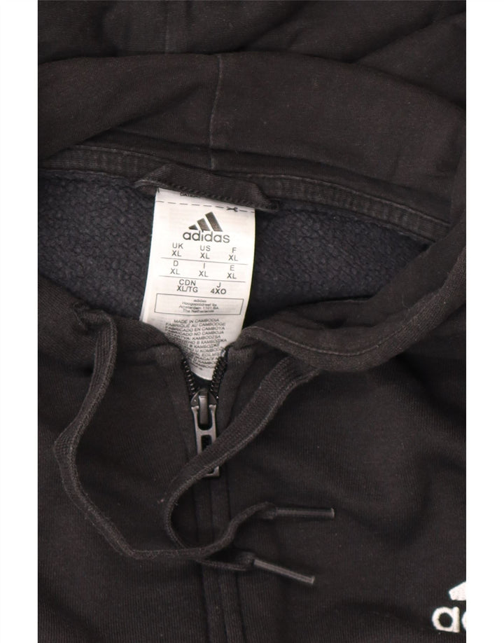 Maglione con cappuccio e zip da uomo ADIDAS XL in cotone nero