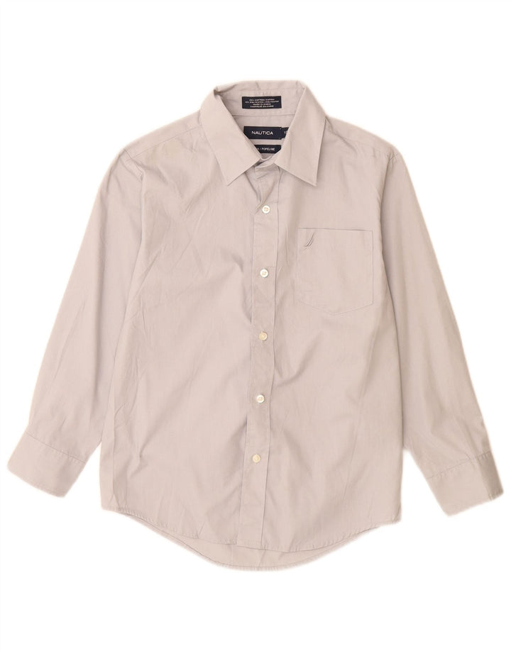 Camicia Nautica per ragazzi in popeline 9-10 anni in cotone grigio