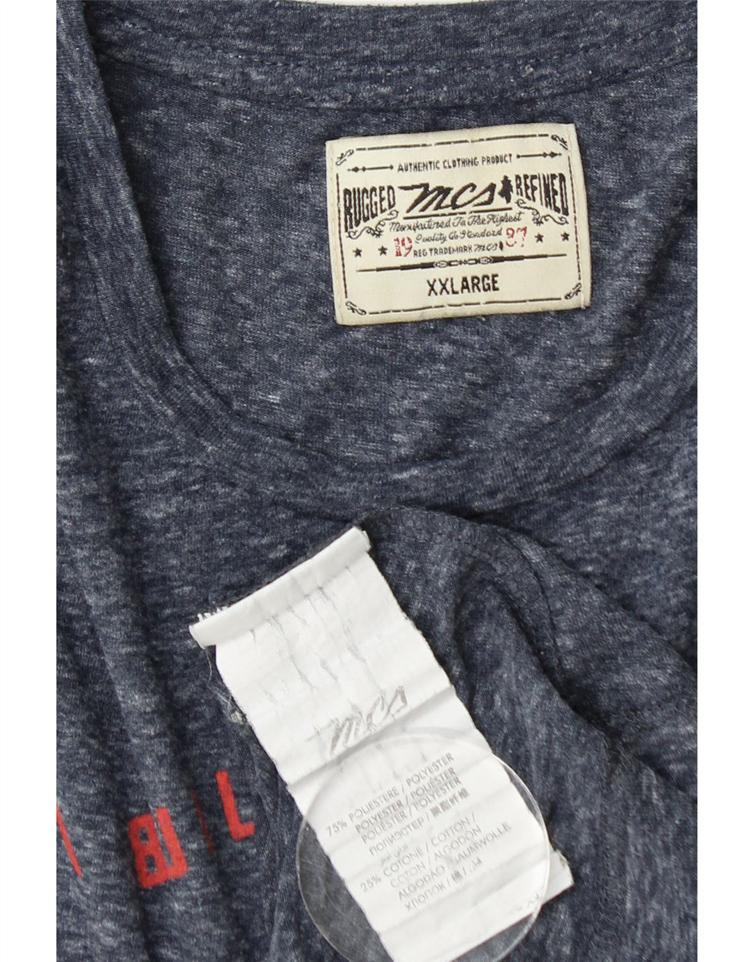 T-shirt grafica da uomo Marlboro Classics Top 2XL Poliestere screziato blu navy