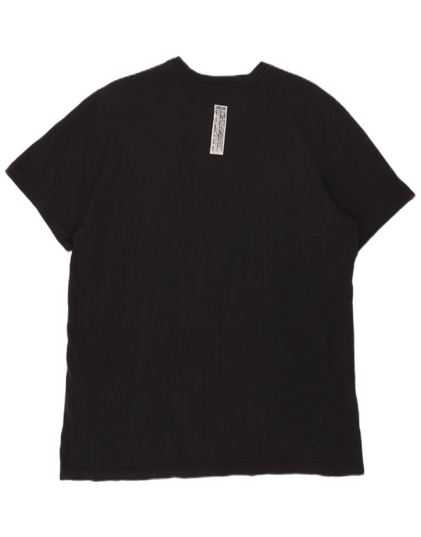 T-shirt grafica Nike Swoosh da uomo con vestibilità standard, top grande in cotone blu navy