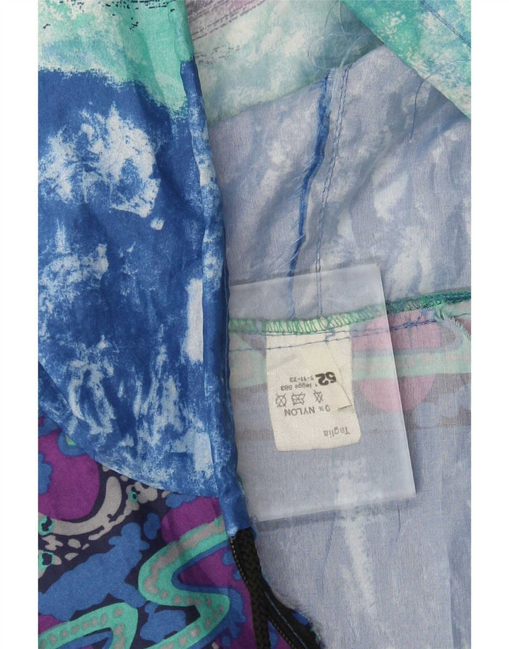 Giacca antipioggia con cappuccio vintage da uomo con motivo astratto IT 52 XL multicolore