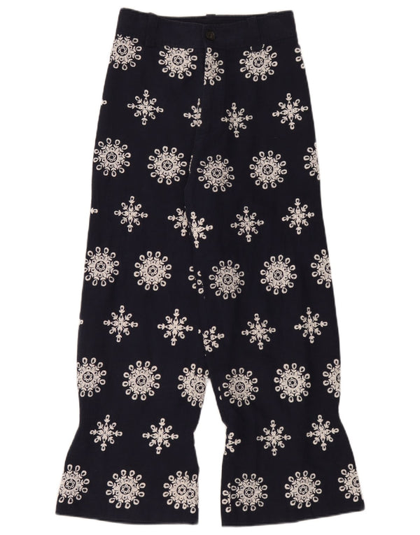 Pantaloni corti a vita alta da donna Zara XS W24 L26 Blu navy floreale