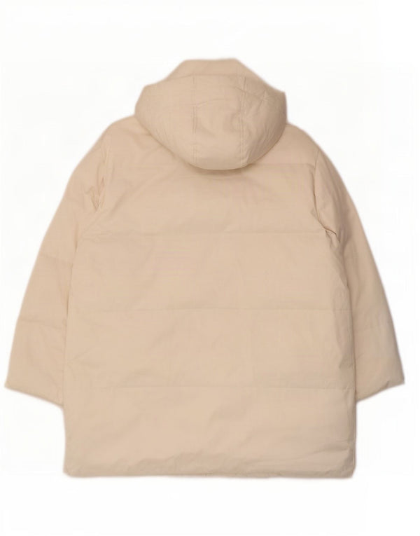Cappotto imbottito oversize con cappuccio da donna Zara UK 6 XS poliestere bianco sporco