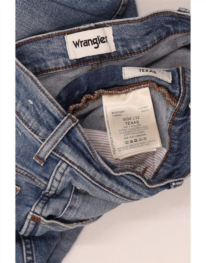 Jeans dritti da uomo Wrangler Texas W34 L32 cotone blu