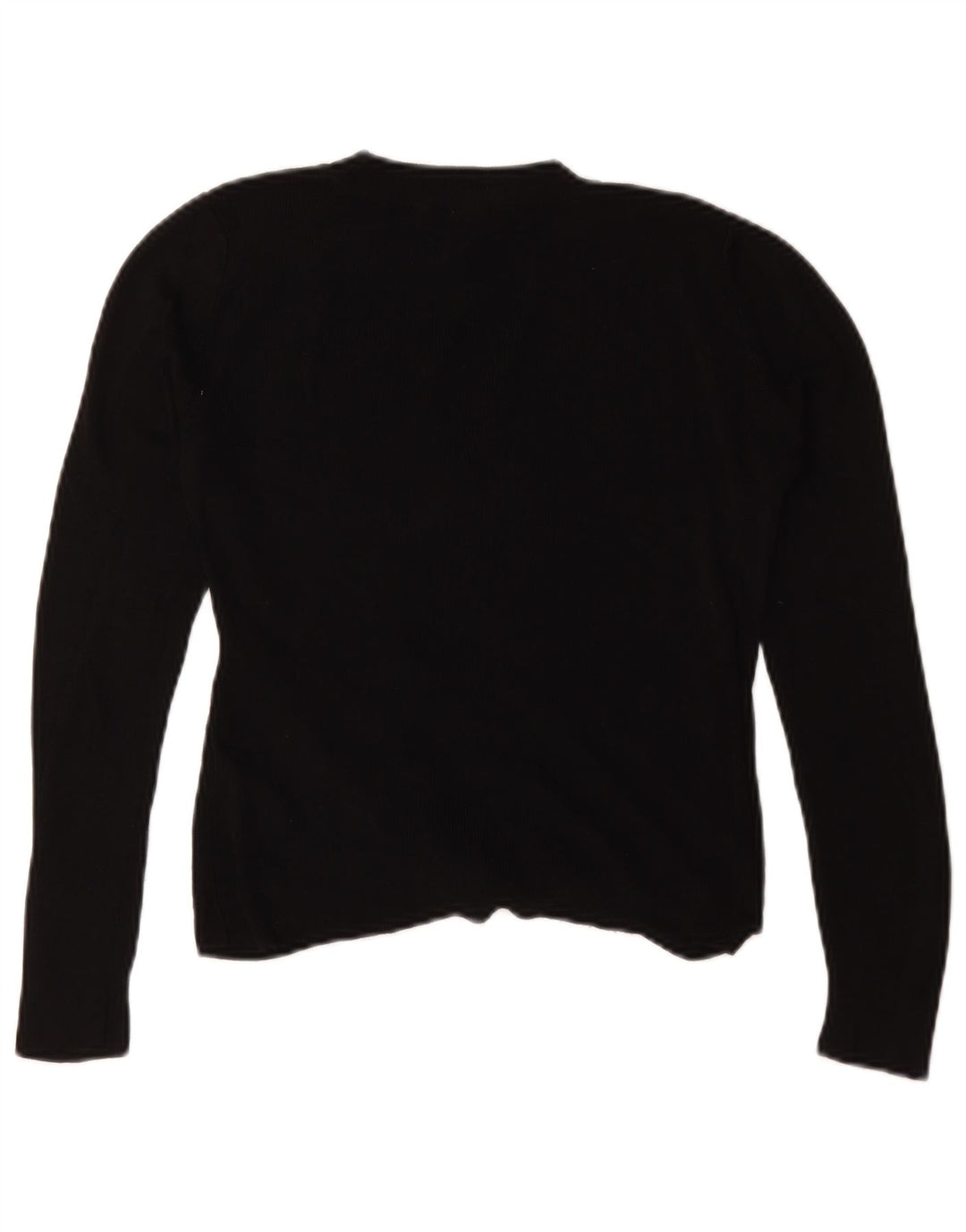 Topshop Top da donna corto oversize a maniche lunghe UK 10 piccolo in viscosa nera