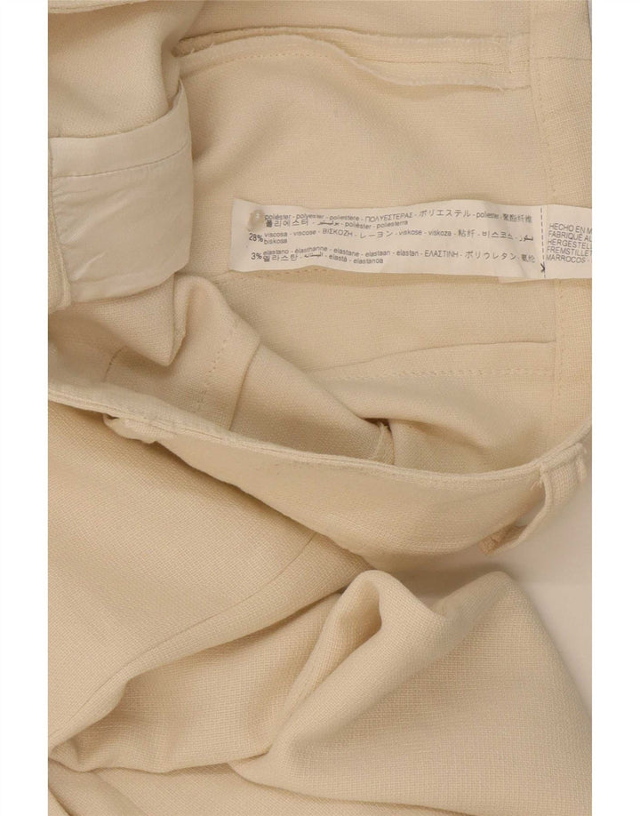 Pantaloni casual dritti da donna Zara medi W32 L33 poliestere bianco sporco