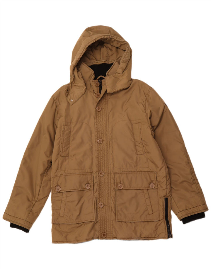 ASTROLABIO Giacca imbottita con cappuccio da uomo UK 42 XL Nylon marrone