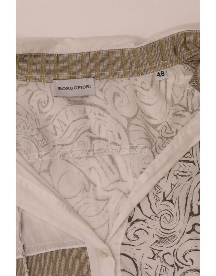 Camicia Borgofiori Donna Manica 3/4 Camicetta IT 48 XL Patchwork Bianco