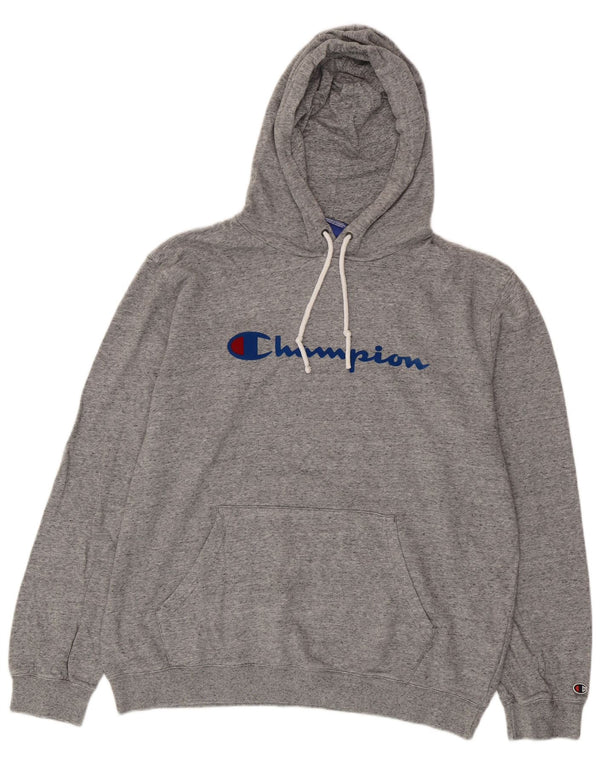 Felpa con cappuccio grafica da uomo Champion 2XL cotone grigio