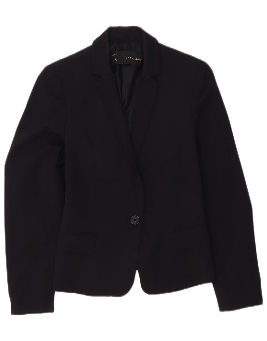 Giacca blazer da donna a 1 bottone Zara UK 12 poliestere blu navy medio