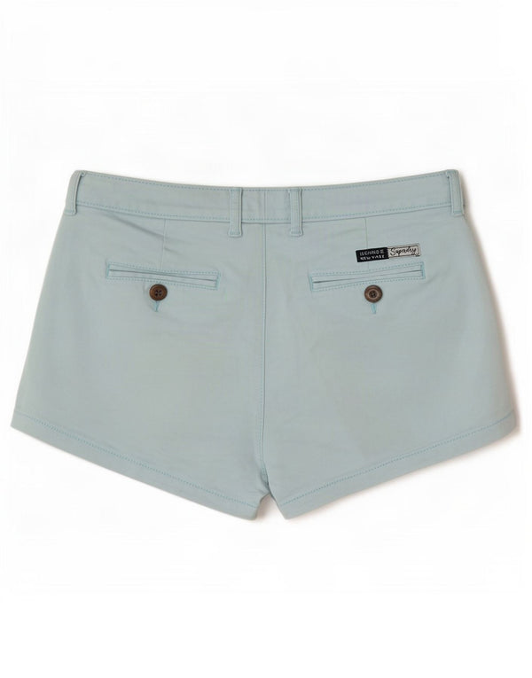 Pantaloncini chino da donna Superdry UK 8 piccoli W30 cotone blu