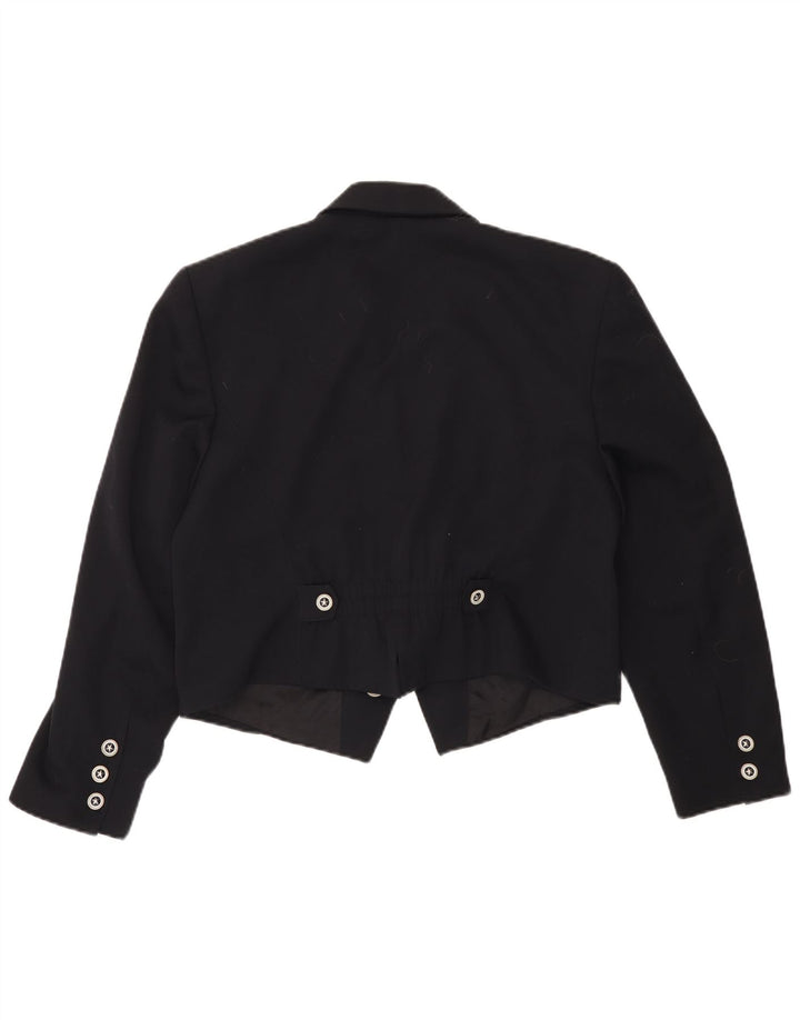 Giacca blazer doppiopetto da donna Trevira UK 16 grande blu navy