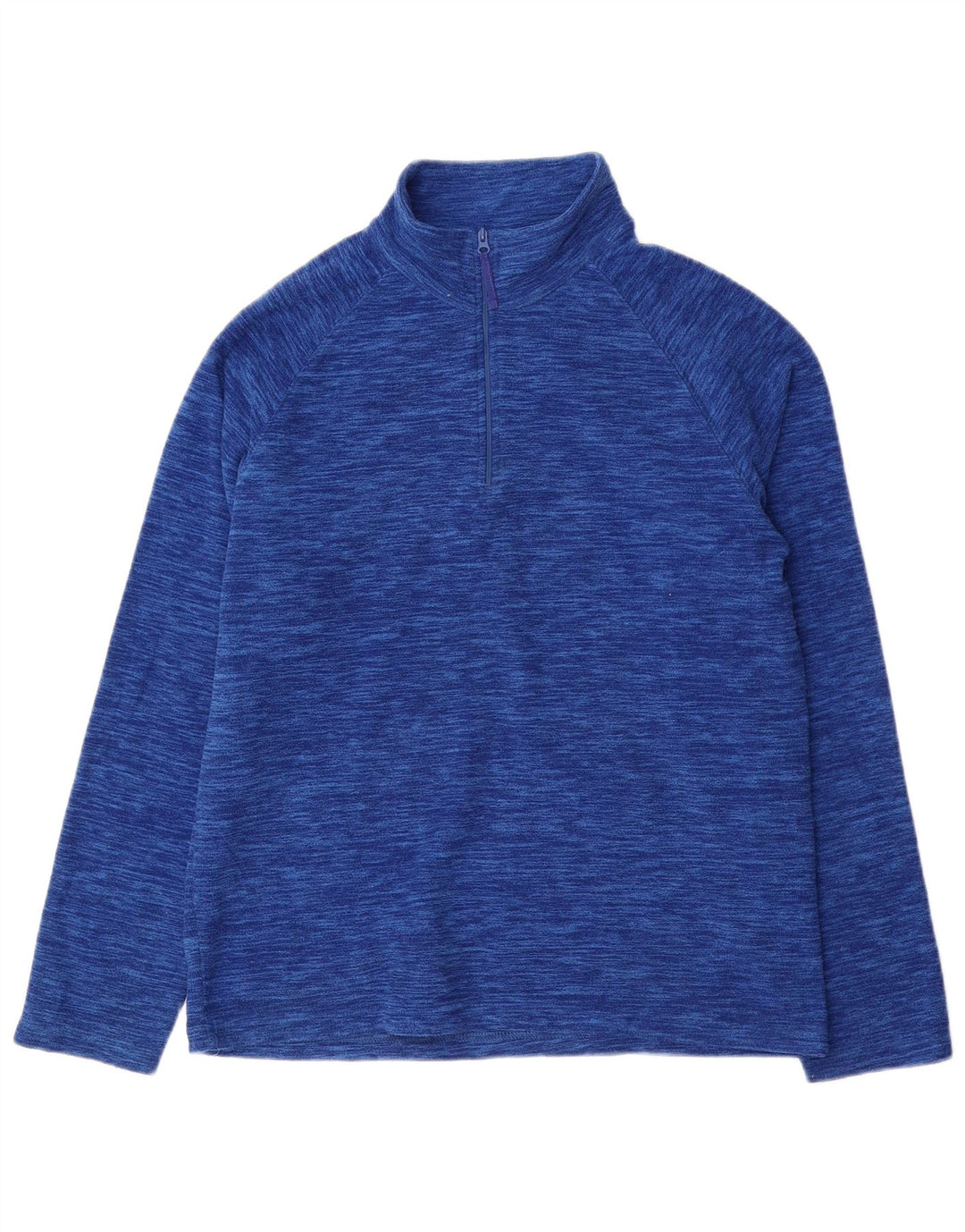 Mountain Warehouse Maglione in pile da uomo con collo con zip, piccolo in poliestere screziato blu