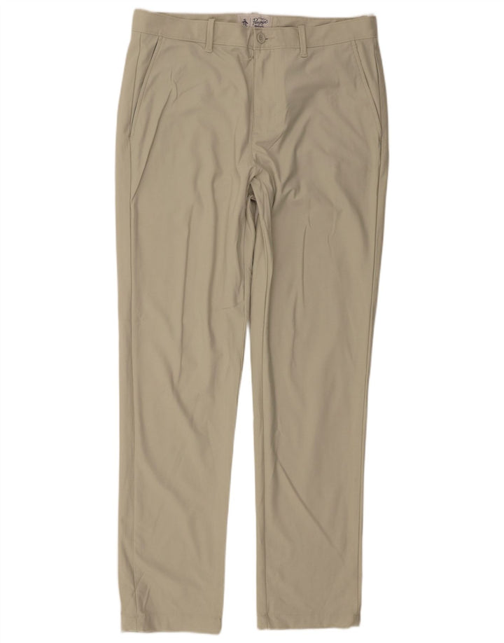 Pantaloni chino slim da uomo Penguin W34 L32 poliestere verde