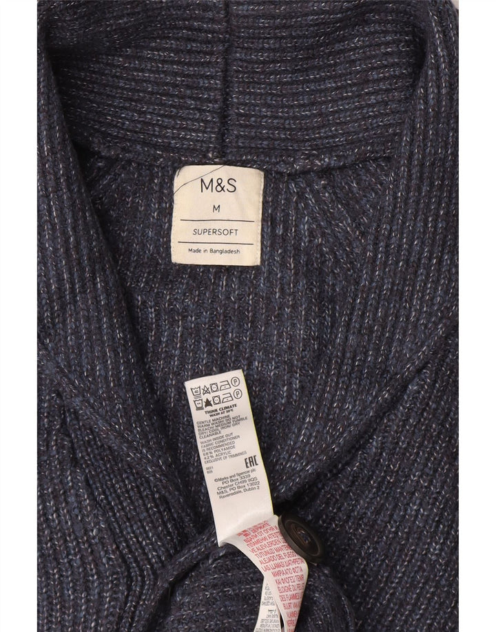 Maglione cardigan da uomo Marks & Spencer medio blu navy in poliammide