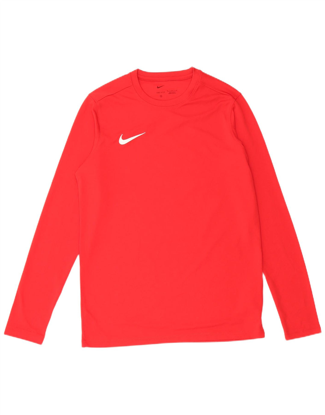 Top Nike Dri Fit da uomo a maniche lunghe in poliestere rosso medio