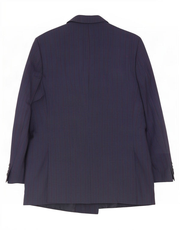 Giacca blazer doppiopetto da uomo Monti IT 56 3XL Lana a righe blu navy