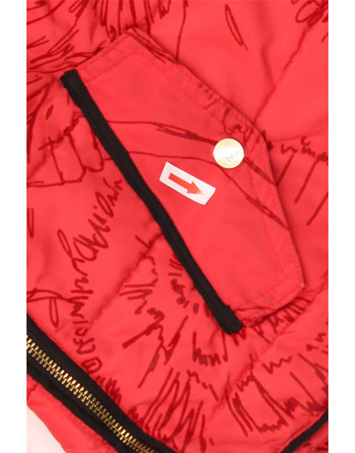 Giacca imbottita con cappuccio da donna Desigual EU 44 XL Poliestere rosso floreale
