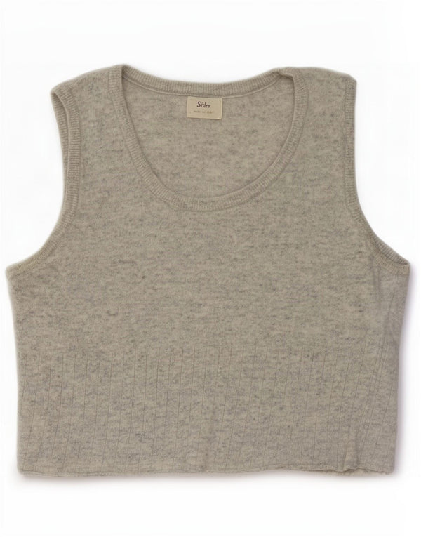 Canotta corta da donna Sisley UK 10 piccola lana grigia