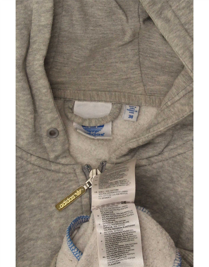 Maglione con cappuccio e zip da donna Adidas EU 38 cotone screziato grigio medio