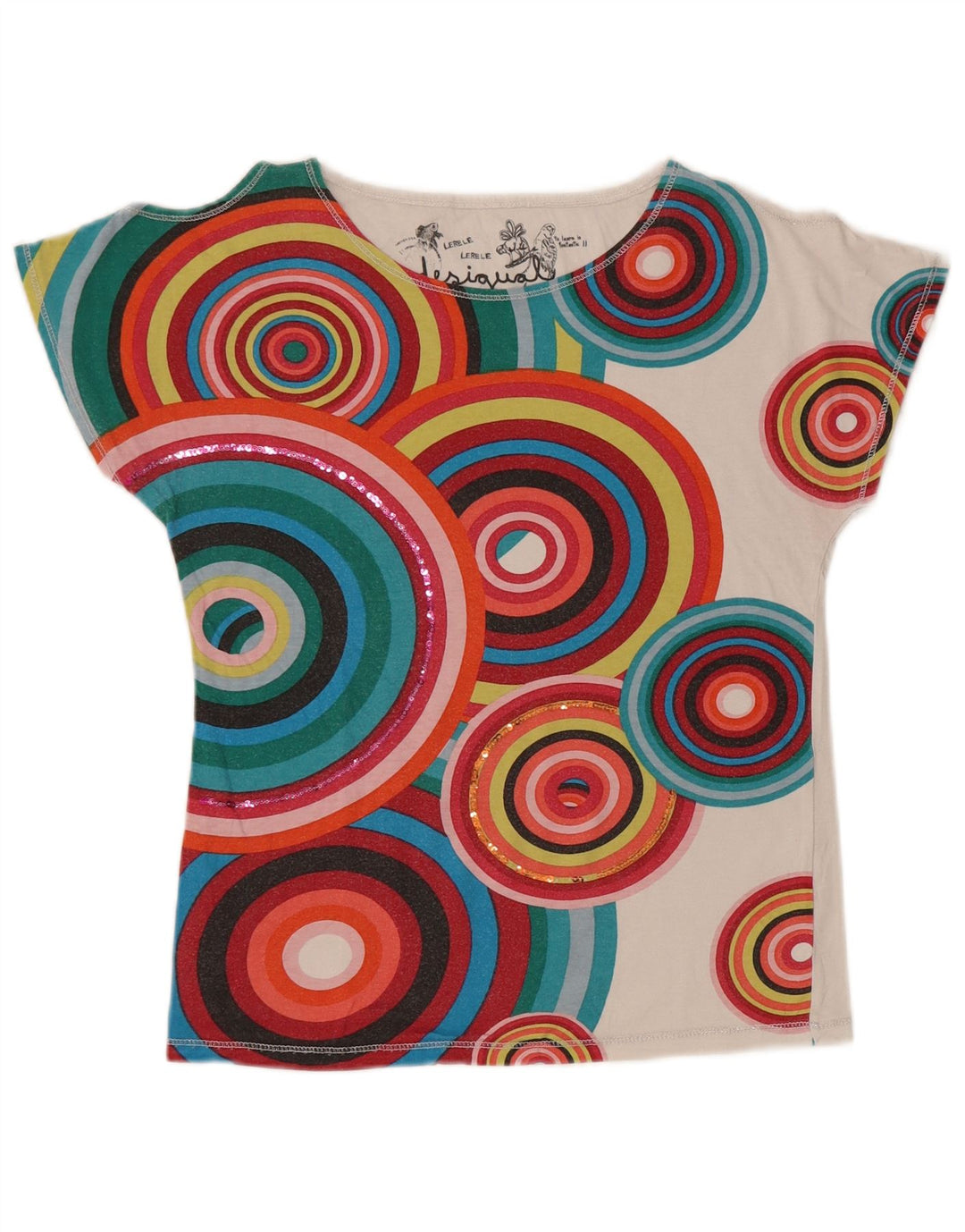 DESIGUAL T-shirt per bambine 11-12 anni multicolore geometrica