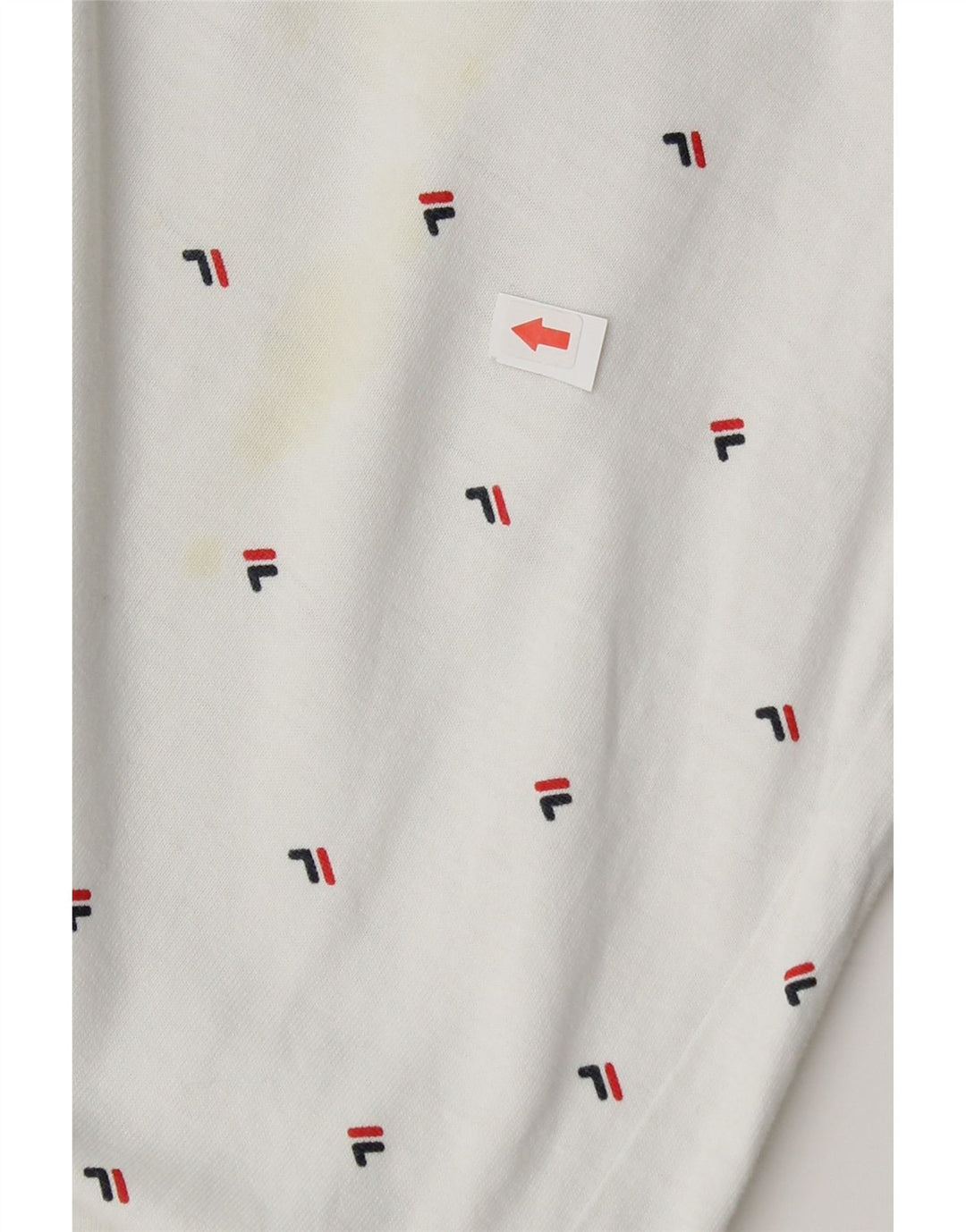 Polo grafica da uomo Fila piccola in cotone bianco