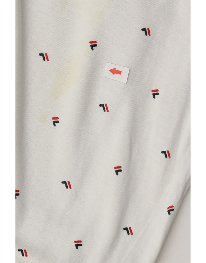 Polo grafica da uomo Fila piccola in cotone bianco