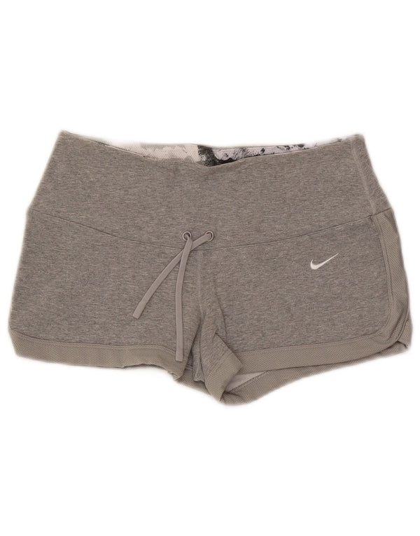Pantaloncini sportivi Nike Dri Fit da donna UK 10 piccoli in cotone grigio