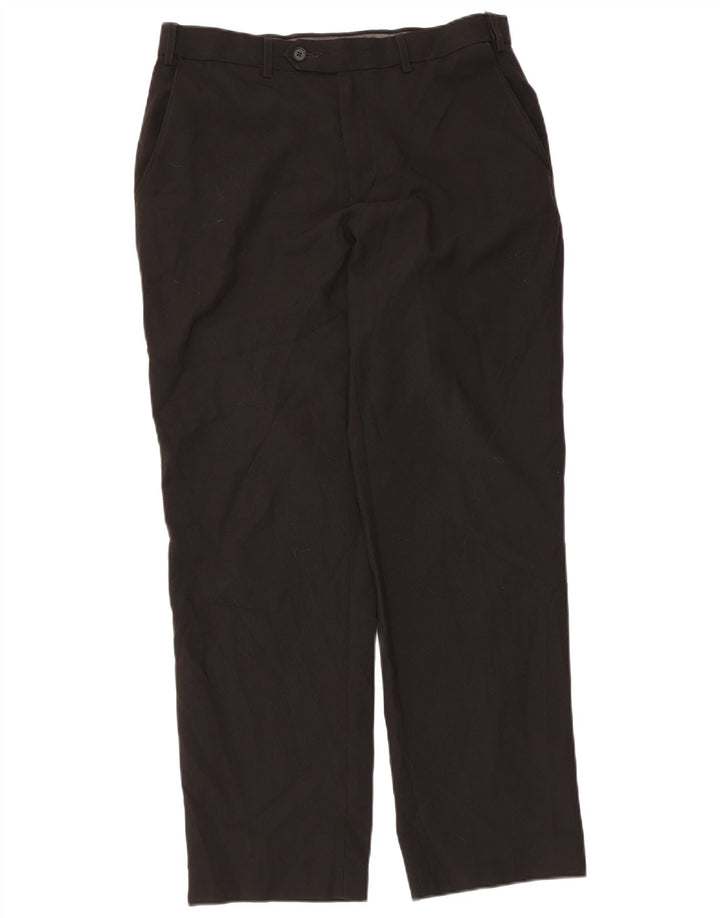 Pantaloni da abito dritti da uomo Marks & Spencer vestibilità regolare W32 L31 neri