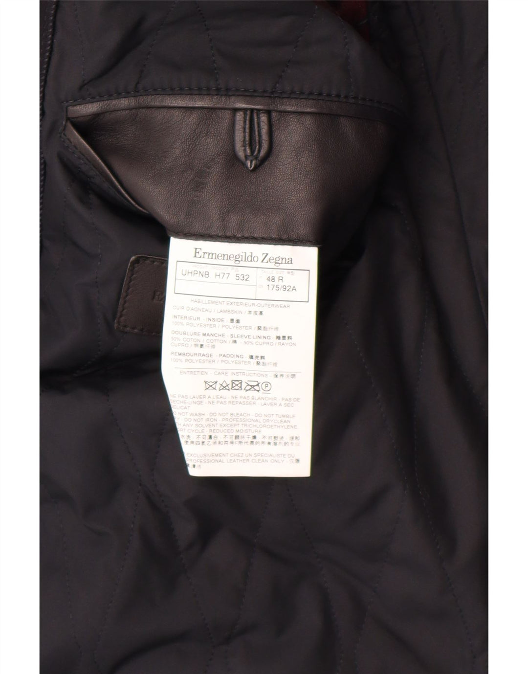 Giacca blazer da uomo a 2 bottoni Ermenegildo Zegna IT 48 Medio Blu Navy Classi