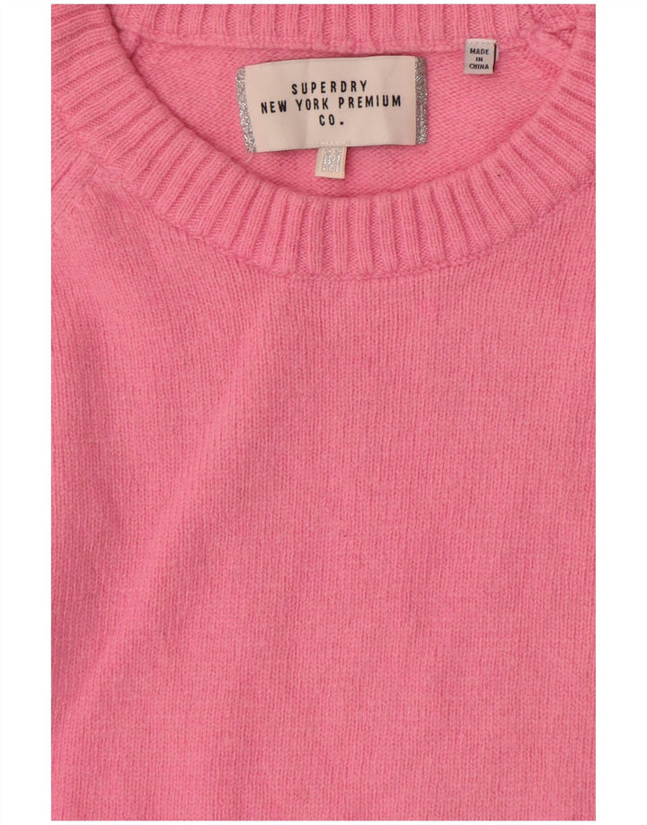 Maglione maglione girocollo da donna Superdry UK 14 rosa medio