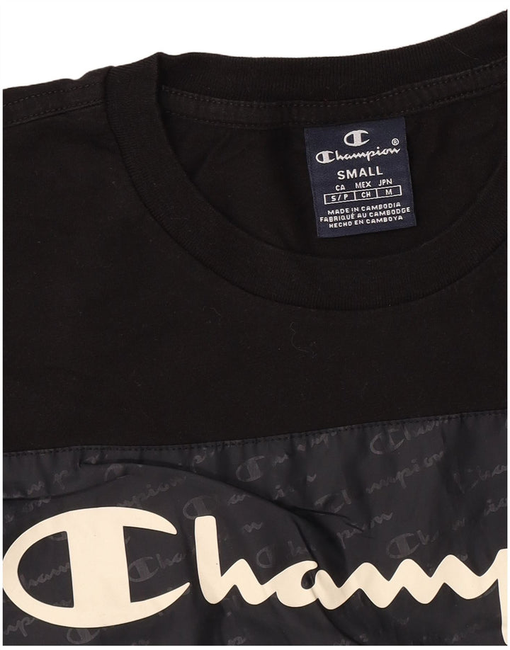 T-shirt grafica da uomo Champion Top Small Black Colourblock