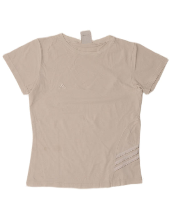 T-shirt da donna ADIDAS Top UK 14 grande cotone bianco sporco