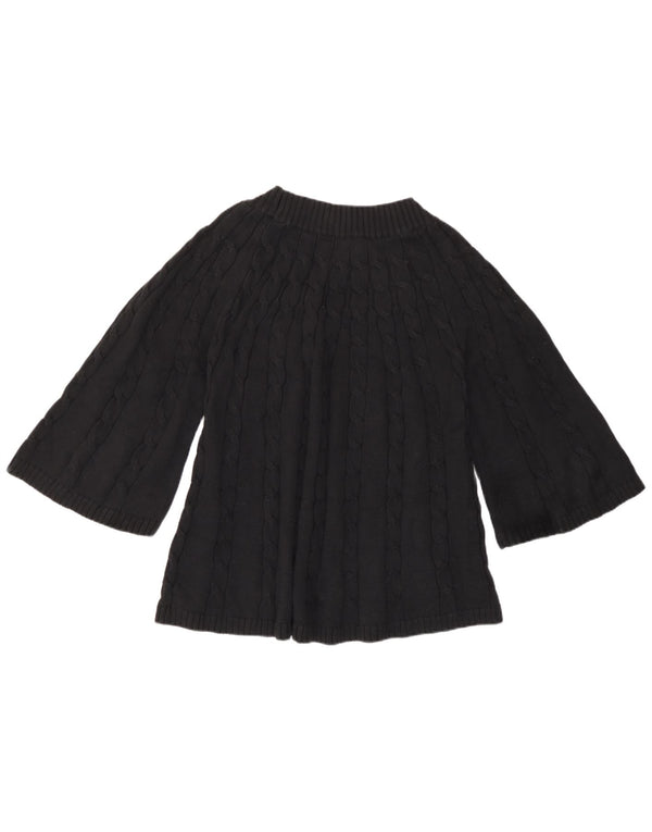Maglione da donna con scollo a barca con maniche a 3/4 Orvis UK 16 grande cotone nero