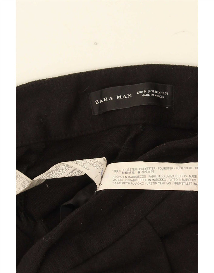 Pantaloni da abito affusolati da uomo Zara medi W31 L27 poliestere nero
