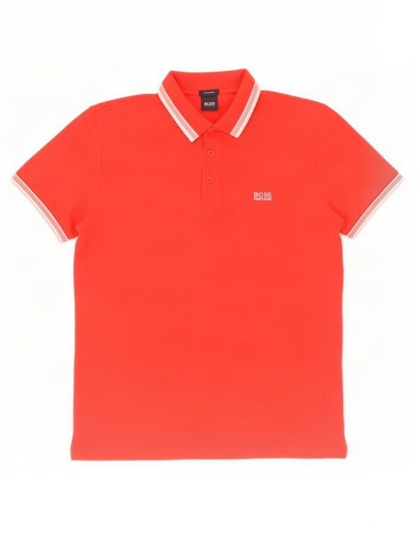 Hugo Boss Mens Polo Shirt XL Red Cotton