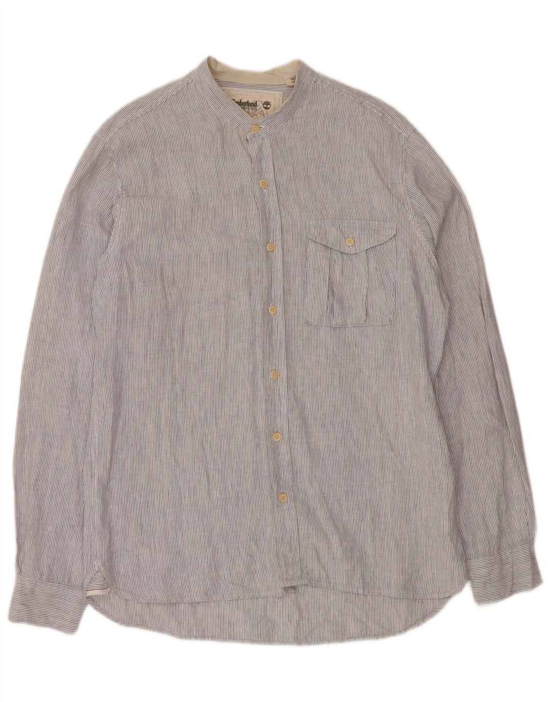 TIMBERLAND Camicia da uomo vestibilità regolare grande lino gessato blu