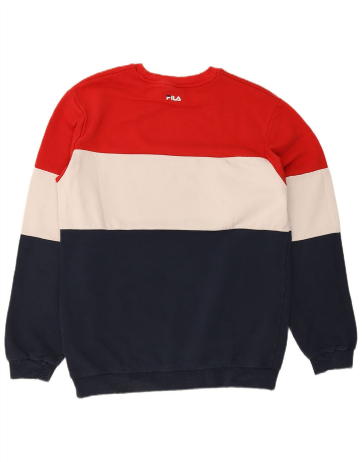 Fila Felpa grafica da uomo Maglione in cotone color block medio multicolore