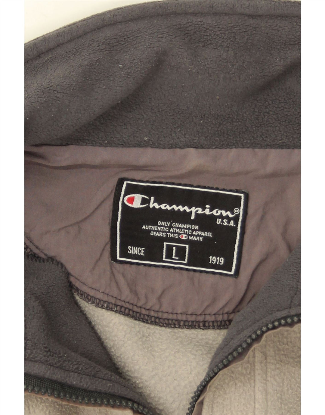 Maglione in pile Champion da uomo con zip e collo, grande, color grigio