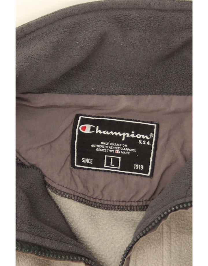 Maglione in pile Champion da uomo con zip e collo, grande, color grigio