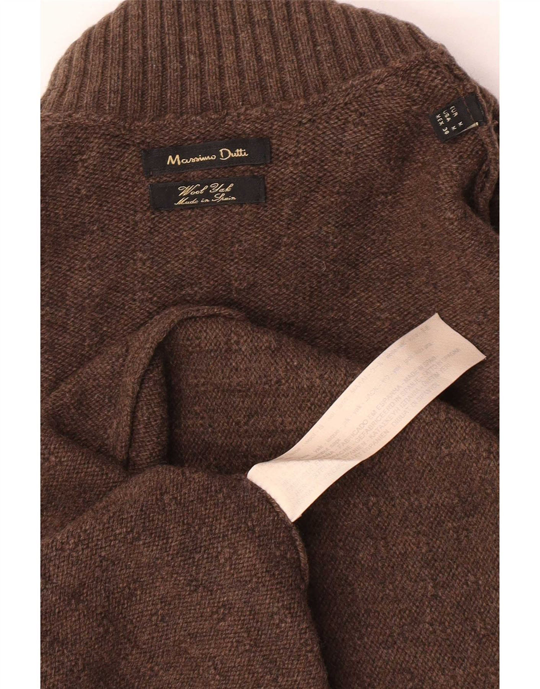 Maglione maglione da donna a collo alto Massimo Dutti UK 12 Lana marrone medio