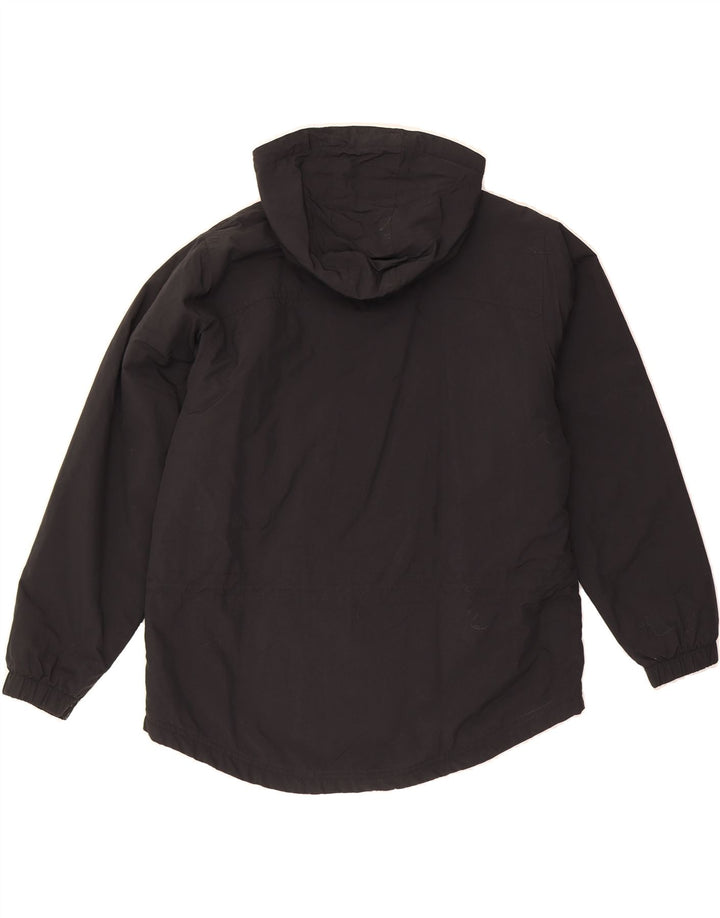 L.L.BEAN Womens Petite Oversized Hooded Anorak Jacket UK 14 Medium Black Vintage L.L.Bean and Second-Hand L.L.Bean from Messina Hembry 