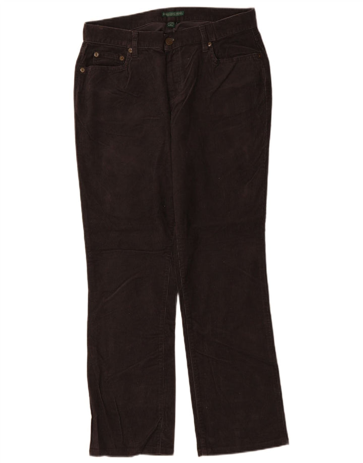 Pantaloni dritti in velluto a coste da donna RALPH LAUREN US 8 Medium W30 L28 Grigio