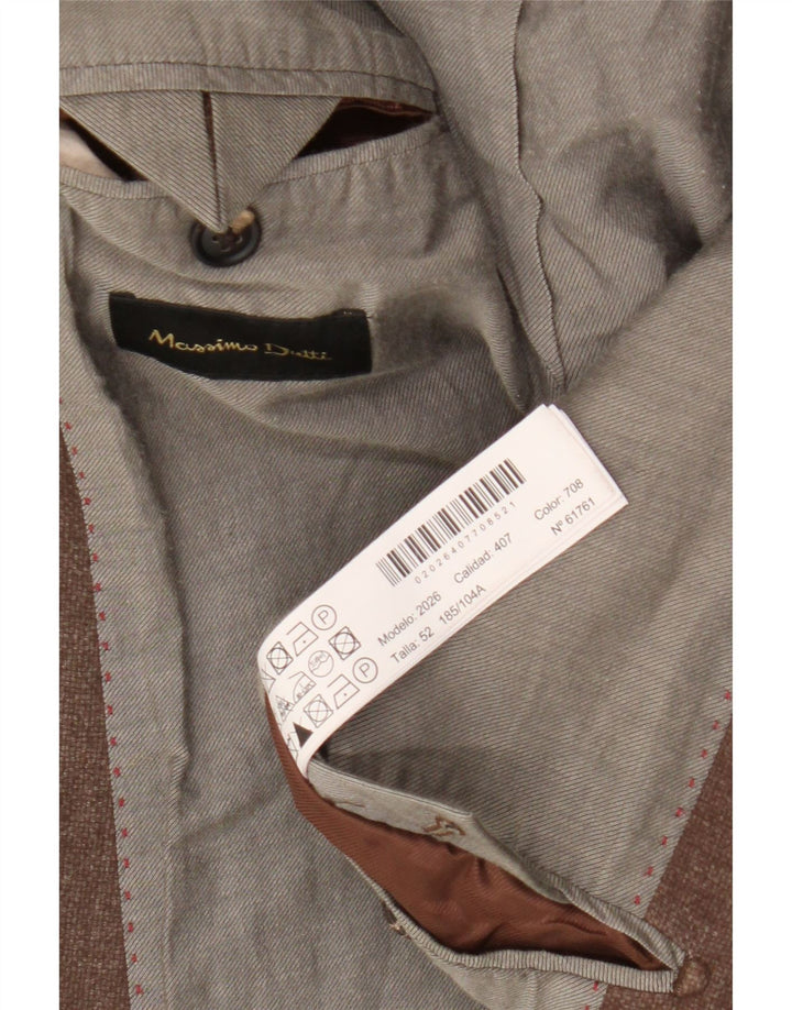 Giacca blazer da uomo a 2 bottoni Massimo Dutti EU 52 grande lana marrone