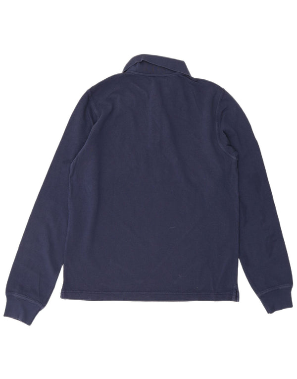 Polo Manica Lunga Bambino BENETTON 13-14 Anni 3XL Cotone Blu Navy