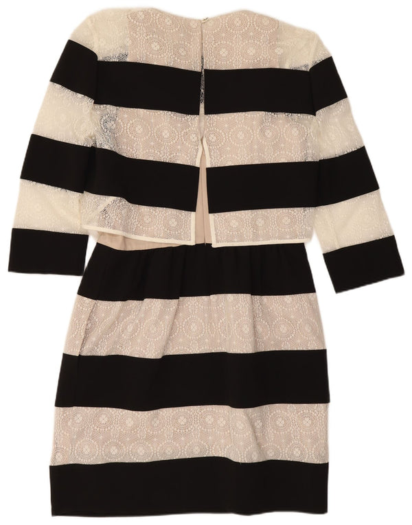 Abito tubino con maniche a 3/4 da donna Karen Millen UK 10 piccolo a righe nere