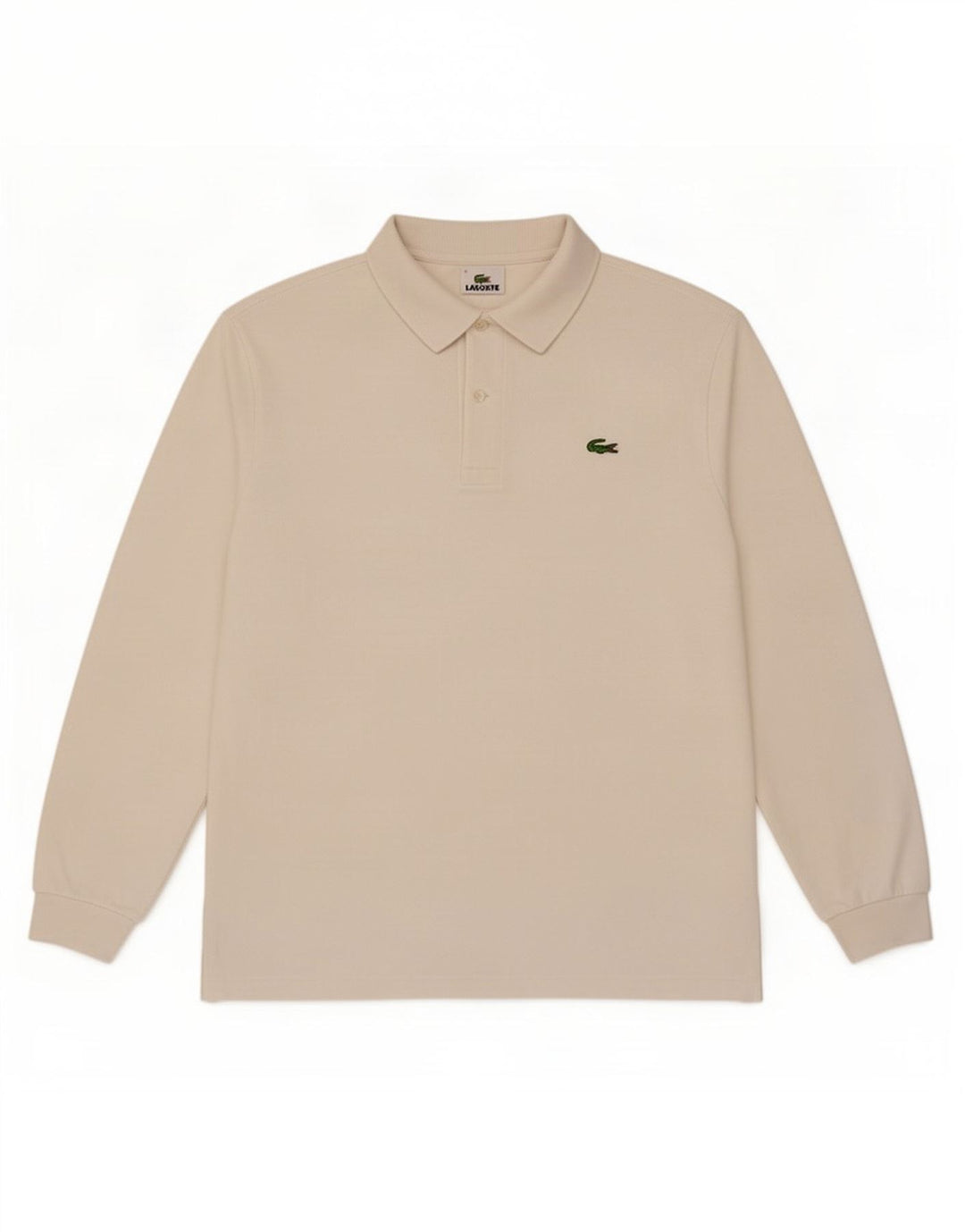 Polo da uomo a maniche lunghe Lacoste taglia 4 media bianca