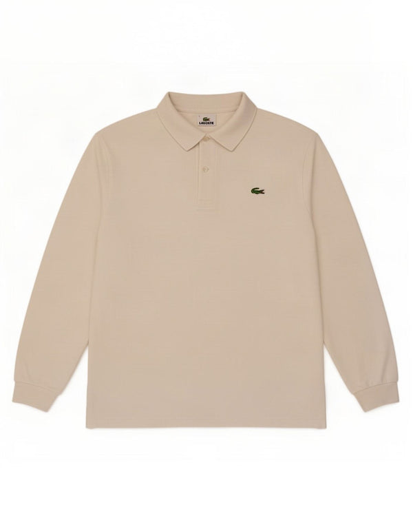 Polo da uomo a maniche lunghe Lacoste taglia 4 media bianca